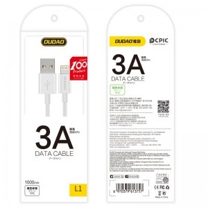 Dudao USB/micro USB töltő és adatkábel 3A 1m fehér