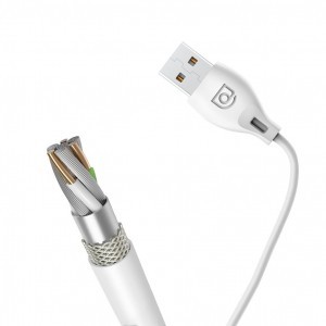 Dudao USB/ Lightning adat és töltőkábel 2.1A 1m fehér