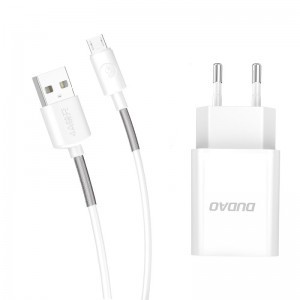 Dudao hálózati töltő adapter 5V/2.4A QC3.0  + micro USB fehér