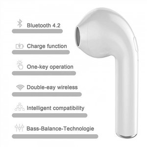 i7S TWS bluetooth sport mini fülhallgató powerbank tokkal fehér