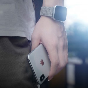 Duc Ducis Litchi Apple Watch 4/5/6/7/8/SE/Ultra (42/44/45/49mm) óraszíj fekete