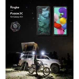 Ringke Fusion X Samsung A51 tok fekete terepmintás színben (XDSG0023)