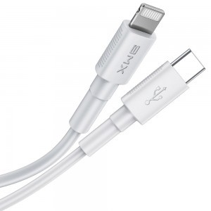 Baseus BMX MFI mini kábel USB Type-C PD 18W / Lightning 1.2m fehér