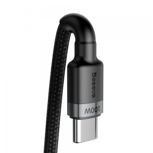 Baseus Cafule Nylon harisnyázott USB-Type C/USB-Type C kábel PD2.0 100W 20V 5A 2 m fekete