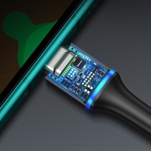Baseus Halo nylon harisnyázott USB/USB Type-C PD2.0 kábel 60W 20V 3A/2m fekete