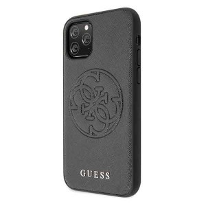 Guess Saffiano 4G Circle Logo iPhone 11 Pro tok fekete (GUHCN58RSSASBK)