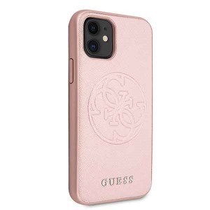 Guess Saffiano 4G Circle Logo iPhone 11 tok pink