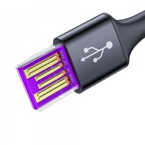 Baseus Halo nylon harisnyázott USB/USB - C kábel 5A 40W 1m fekete