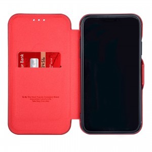 UNIQ iPhone 11 Pro Max fliptok kártyatartóval piros