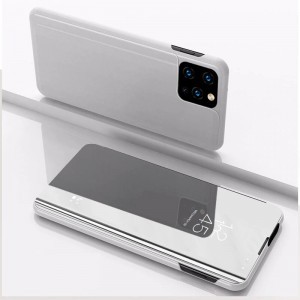 SMD Clear View fliptok iPhone 11 Pro ezüst, mágneses hátlappal