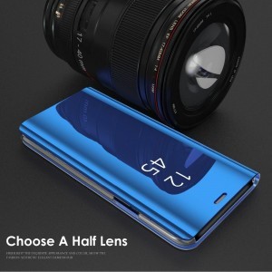 SMD Clear View fliptok iPhone 11 Pro Max kék, mágneses hátlappal