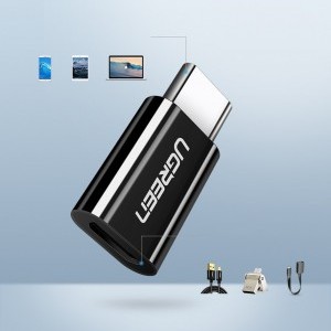 Ugreen micro-USB / USB-C Type-C átalakító adapter fekete