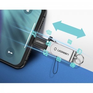 Ugreen micro Micro USB/USB Type-C átalakító adapter rögzítővel szürke-7