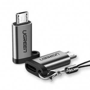 Ugreen USB Type-C/Micro USB átalakító adapter rögzítővel szürke
