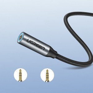 Ugreen 3.5mm jack audio/ USB Type-C fülhallgató adapter 10cm szürke