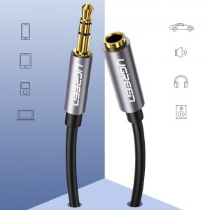 Ugreen AUX 3.5mm-es mini jack hosszabbító kábel 3m ezüst (10595)-2