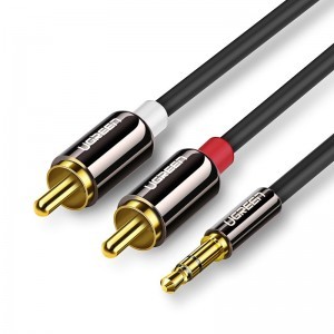 Ugreen 3.5mm mini jack - 2RCA audio kábel 3m fekete (10590)