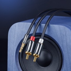 Ugreen 3.5mm mini jack - 2RCA audio kábel 3m fekete (10590)