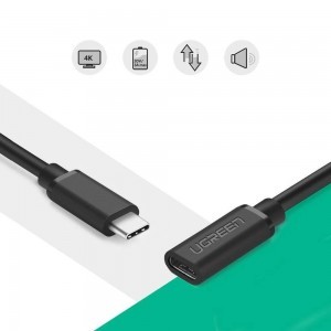 Ugreen USB Type-C 3.1 apa - USB Type-C 3.1 anya kábelhosszabbító 0.5m fekete
