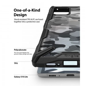 Ringke Fusion X Samsung S10 Lite fekete terepmintás (XDSG0029)