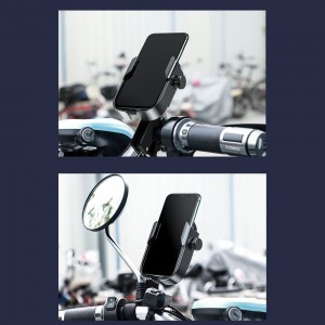 Baseus univerzális kormányra szerelhető biciklis telefon és tükörtartó fekete (SUKJA-01)