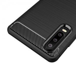 Huawei P30 Carbon mintájú TPU tok fekete