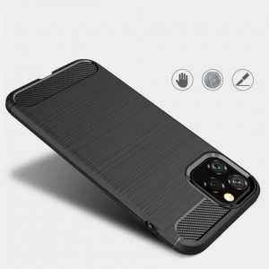 Carbon mintájú TPU tok iPhone 11 Pro fekete