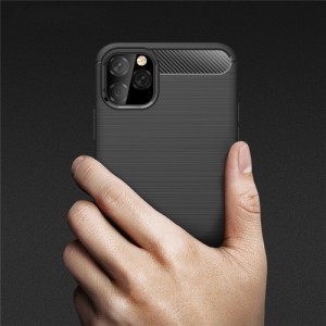 Carbon mintájú TPU tok iPhone 11 Pro fekete