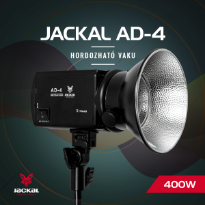 Jackal AD-4 400W hordozható akkumulátor outdoor vaku, stúdióvaku