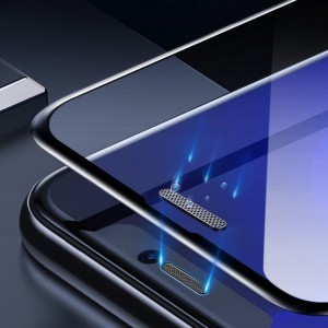 iPhone 11 Pro/ iPhone XS/ iPhone X fekete Baseus 2x ívelt kijelzővédő 9H üvegfólia kerettel (SGAPIPH58-WD01)