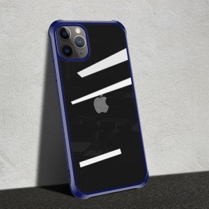 Szilikon áttetsző tok iPhone 11 kék ütésálló kerettel