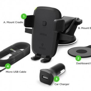 IOttie Easy One Touch 4 univerzális autós telefontartó és Qi töltő fekete