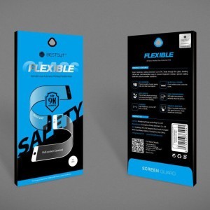 Nano Flexi kijelzővédő hybrid üvegfólia iPhone XR fekete kerettel