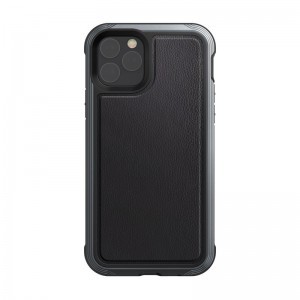 X-DORIA Defense Lux tok iPhone 11 Pro fekete bőrhatású ütésálló