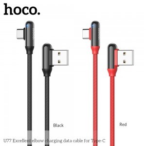 HOCO U77 Excellent Elbow Type-C/USB kábel 1.2m fekete