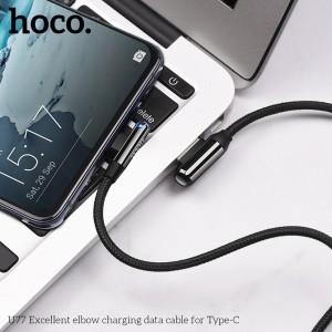 HOCO U77 Excellent Elbow Type-C/USB kábel 1.2m fekete