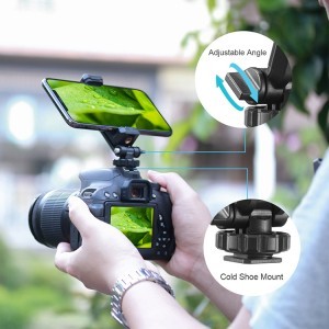 ULANZI ST-06 360 fokban állítható mobiltelefon rögzítő, telefontartó adapter 1/4-es furattal, vakupapucs foglalattal (1403)-7