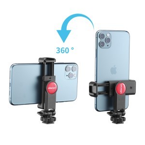 ULANZI ST-06 360 fokban állítható mobiltelefon rögzítő, telefontartó adapter 1/4-es furattal, vakupapucs foglalattal (1403)-2
