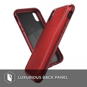 X-DORIA Defense Lux tok iPhone XR piros bőrhatású ütésálló