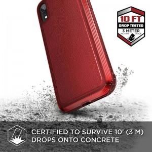 X-DORIA Defense Lux tok iPhone XR piros bőrhatású ütésálló