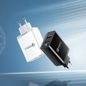 Ugreen fali töltő adapter 2x USB 3.0 gyors töltés 30W 3A fehér (30922)