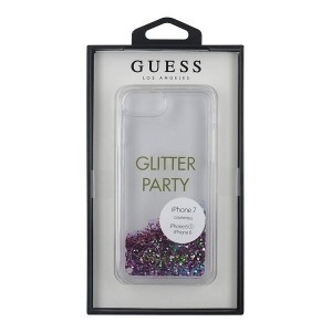 Guess Party Liquid Glitter tok iPhone 6/7/8/SE 2020 lila