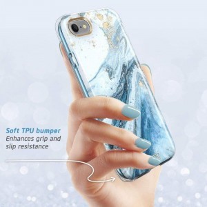 Supcase Cosmo márványmintás tok iPhone 7/8/SE 2020 kék