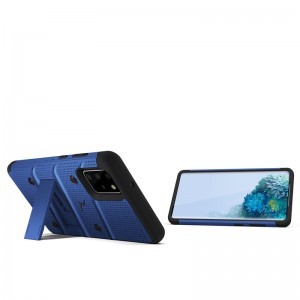 Zizo Bolt katonai minősítésű ütésálló tok Samsung Galaxy S20 Plus övcsipesszel kék-fekete