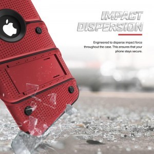 Zizo Bolt katonai minősítésű ütésálló tok iPhone XR övcsipesszel + üvegfólia piros-fekete