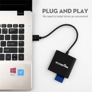 3 az 1-ben CF/SD/microSD alumínium memóriakártya olvasó USB 3.0 ezüst színben-1