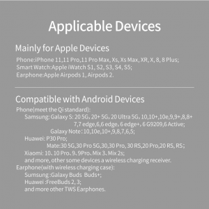 BeeGeek 3 in 1 vezeték nélküli töltő 15W, apple watch, airpods, iPhone töltőállomás fekete színben