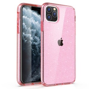 SMD glitter TPU tok iPhone 11 áttetsző rózsaszín