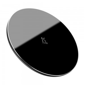 Baseus Simple ( Frissített model ) vezeték nélküli QI gyorstöltő 15W fekete színben (WXJK-B01)