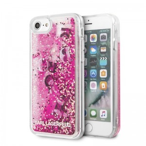 Karl Lagerfeld KLHCI8ROPI Glitter Floating Charms iPhone 7/8/SE 2020 tok rózsaszín